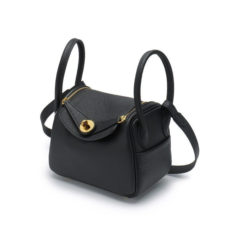 Women's Layer Cowhide Doctor Lindy Medical Box Leather Shoulder Bags