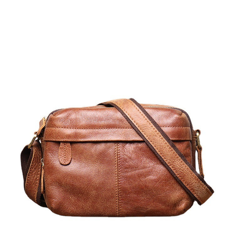 Women's & Men's & Retro Fashion First Layer Cowhide Men's Shoulder Bags