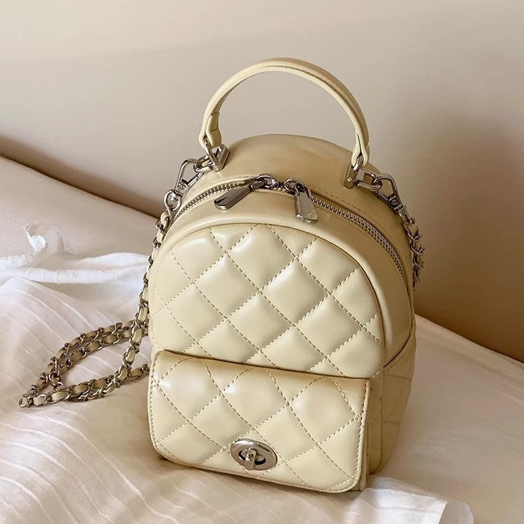 Women's Fashion Spring Oxygen Chain Rhombus Backpacks