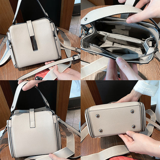 Layer Cowhide Portable Four-way Service Cross Shoulder Bags
