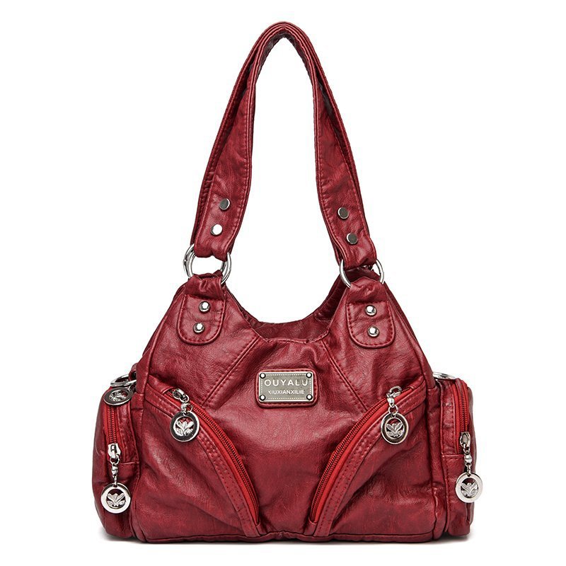 Women's Vintage Genuine Leather Motorcycle Trendy Quality Handbags