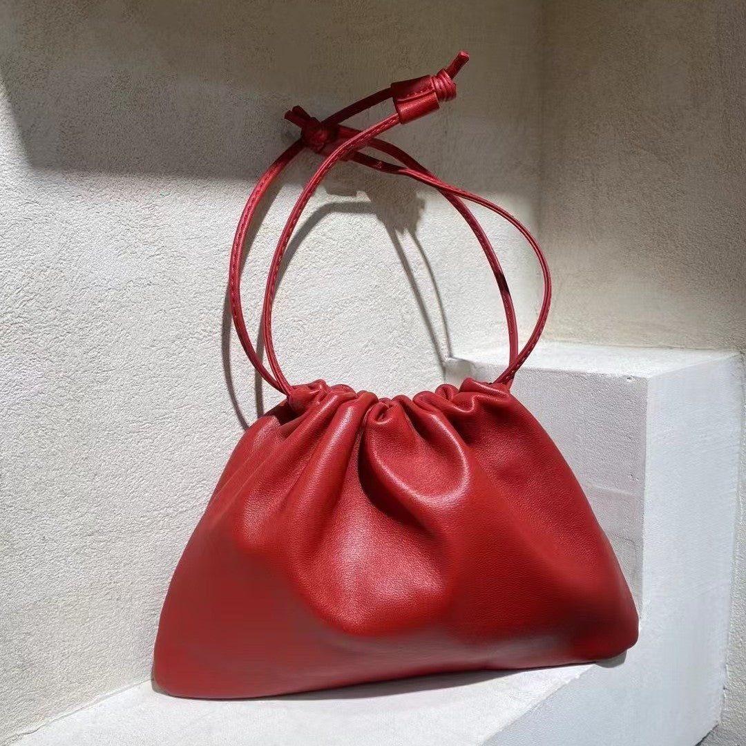 Women's Design Cloud Sheepskin Drawstring Lucky High-grade Handbags