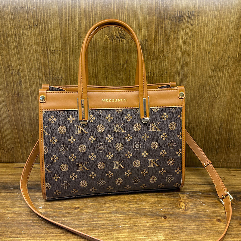 Women's Tide Vintage Letter Print Commute Handbags