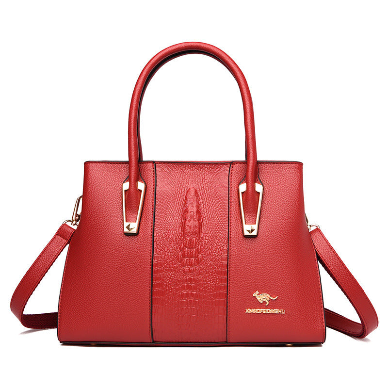 Women's Simple Mother Korean Style Crocodile Pattern Bags
