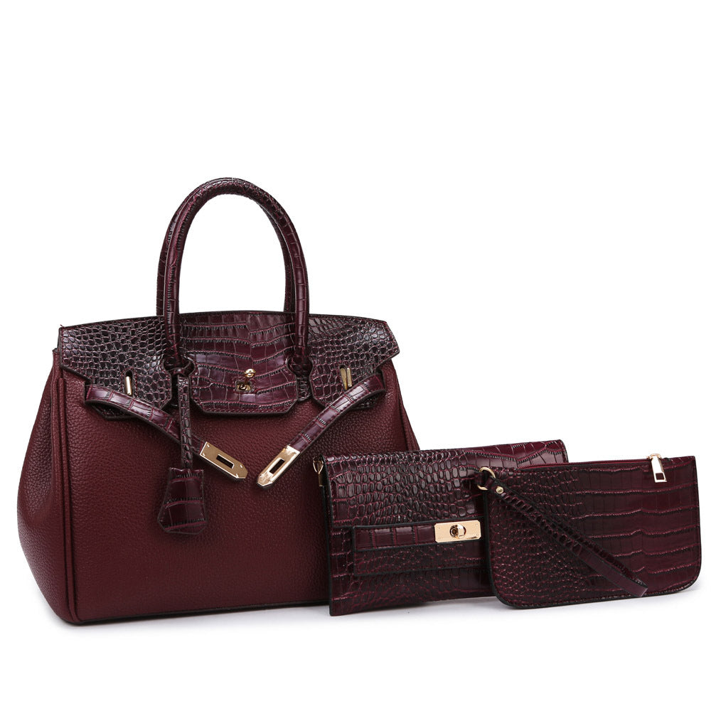 Women's Commuting Fashion Female Crocodile Pattern Stitching Shoulder Bags