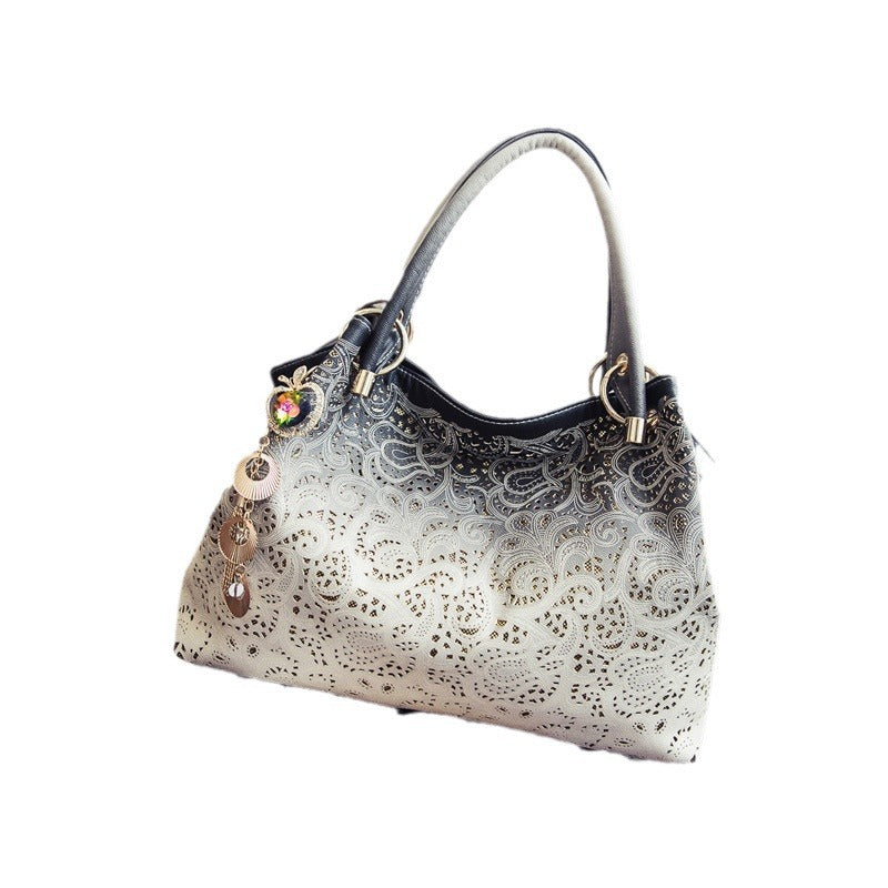 Women's Fashion Large Capacity Hollow Peacock Pattern Handbags