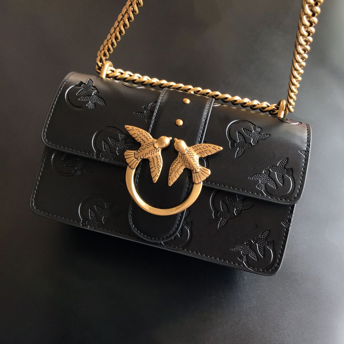 Women's Embossed Leather Classic Swallow Underarm High Armpit Bags
