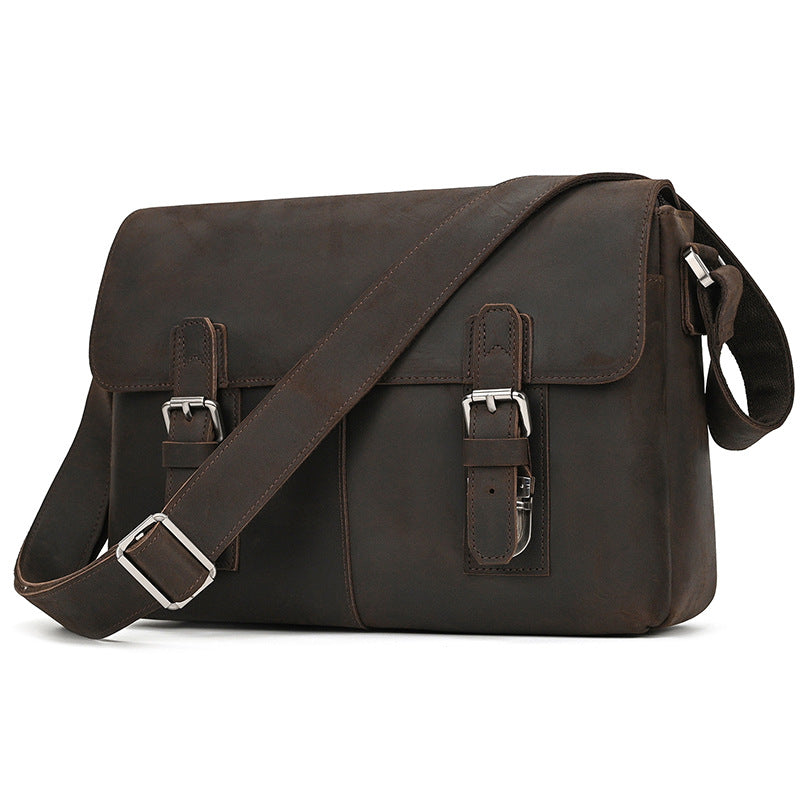 Men's Leather Top Layer Cowhide Genuine Flip Men's Briefcases