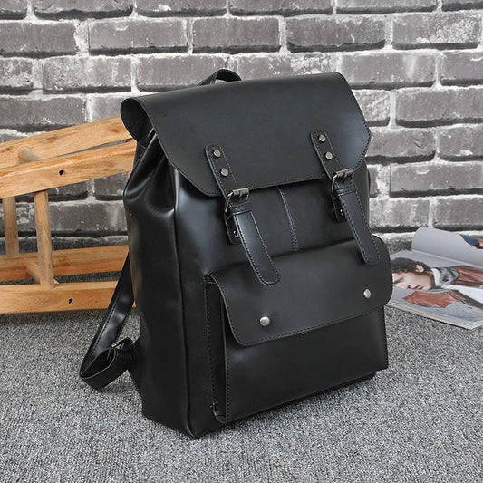 Men's Crazy Horse Leather Large Capacity Inch Backpacks