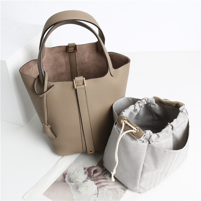 Top Layer Cowhide Home Food Basket Fashion Handbags