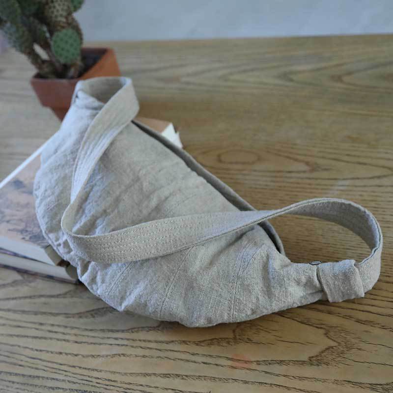 Women's Simple Artistic Cotton Linen Dumpling Canvas Design Underarm Crossbody Bags