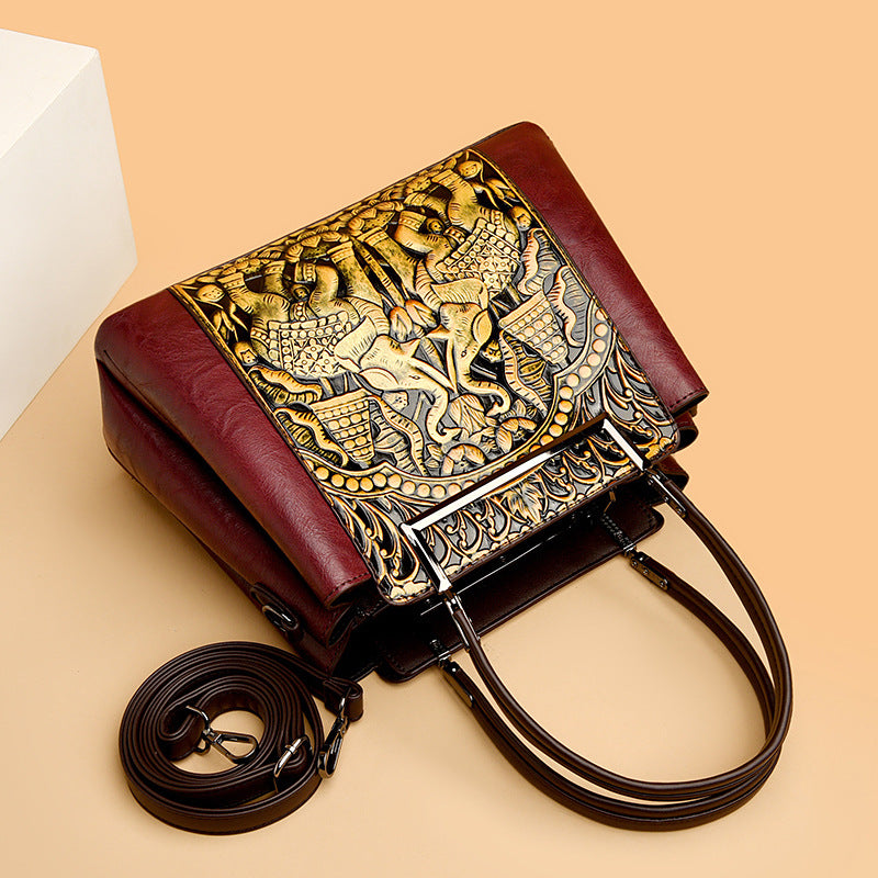 Women's Embossed Large Capacity Mom High-grade Temperament Bags