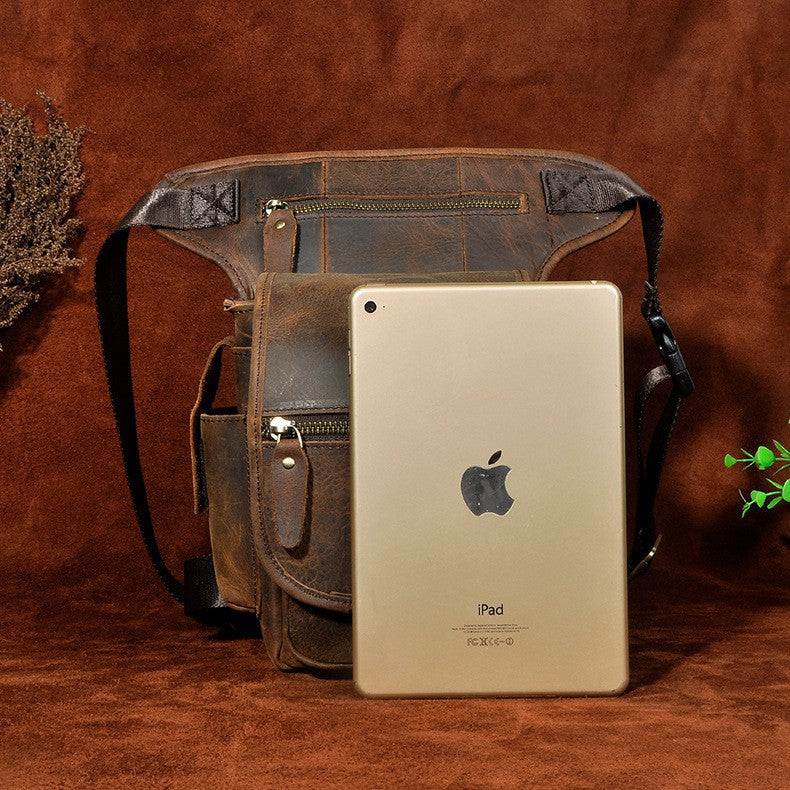 Men's Leather Cowhide Retro Trendy Cool Mobile Bags