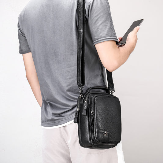 Men's Korean Genuine Leather Portable Vertical Business Men's Shoulder Bags