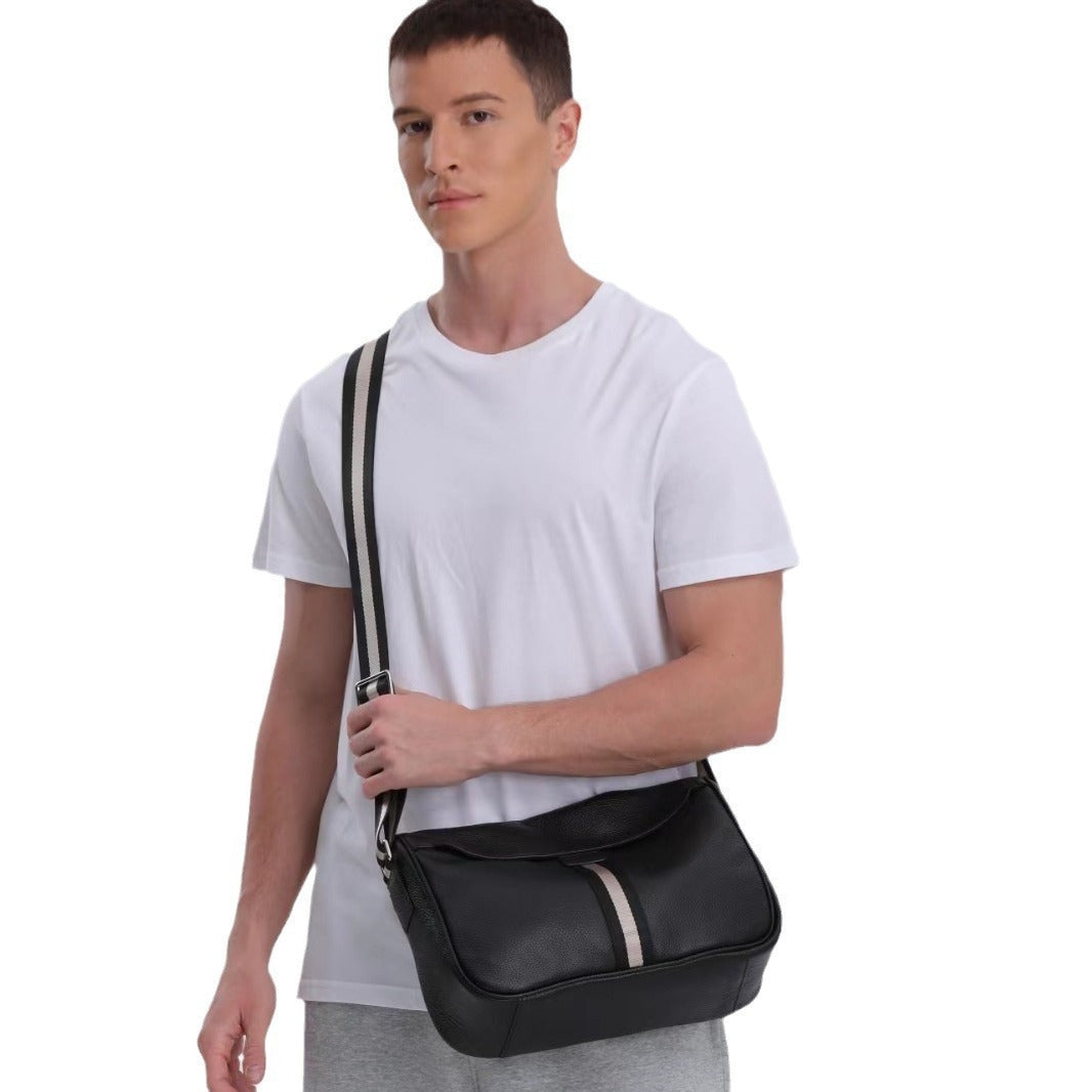 Men's Commuter First Layer Cowhide Large Capacity Men's Shoulder Bags
