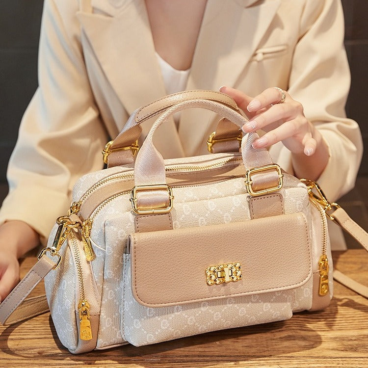 Women's Simple Stylish Textured For Large Capacity Small Square Bags