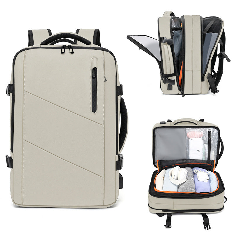 Simple Waterproof Derm Leather Fashion Business Backpacks