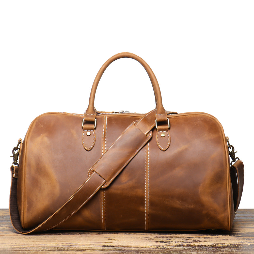 Women's & Men's & Vintage Genuine Leather Portable Crazy Travel Bags