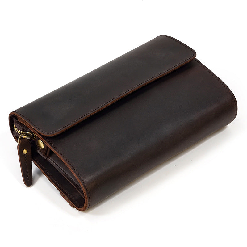 Men's Genuine Leather Business Clutch Crazy Horse Men's Handbags