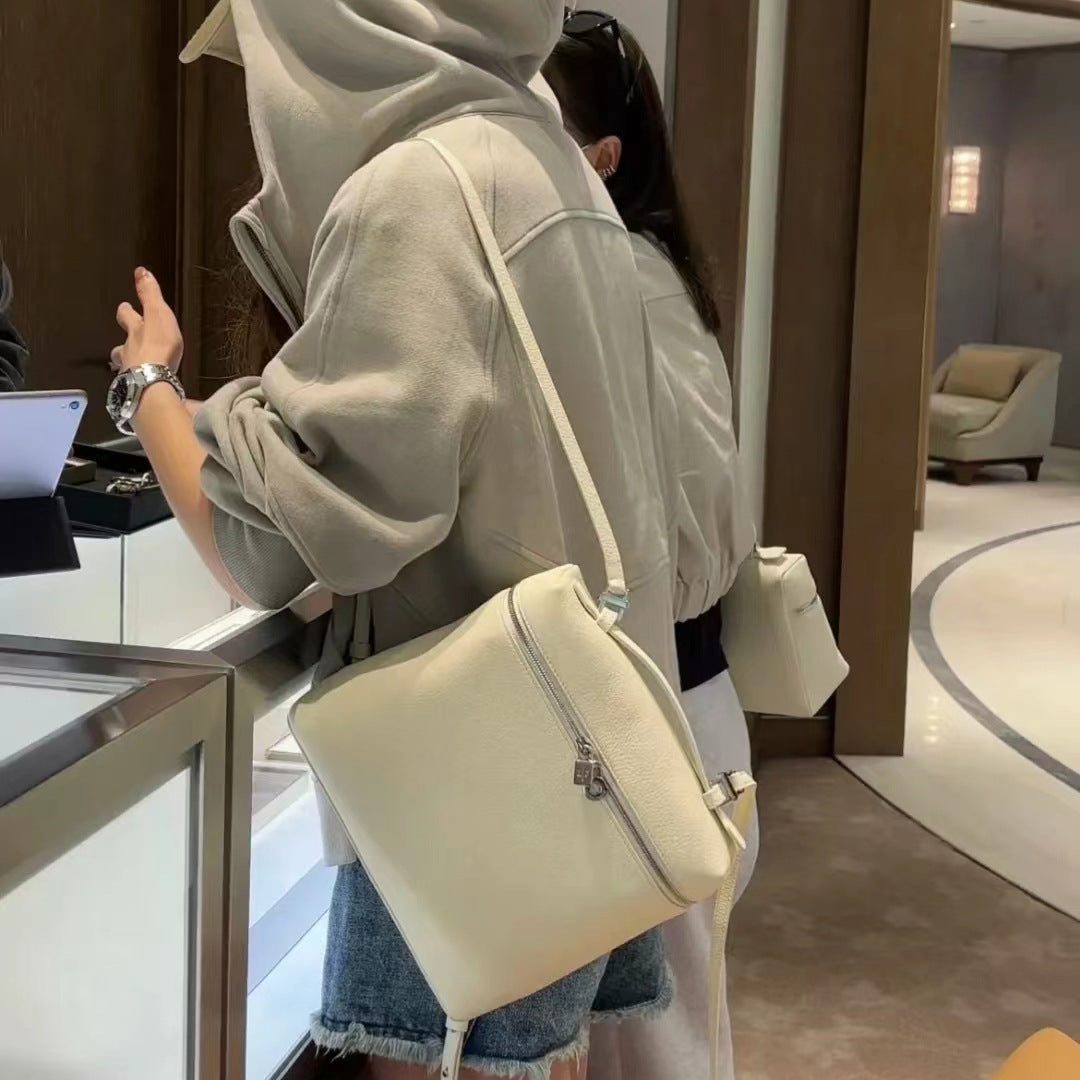 Women's Cowhide Simple Stylish One Two Shoulders Backpacks