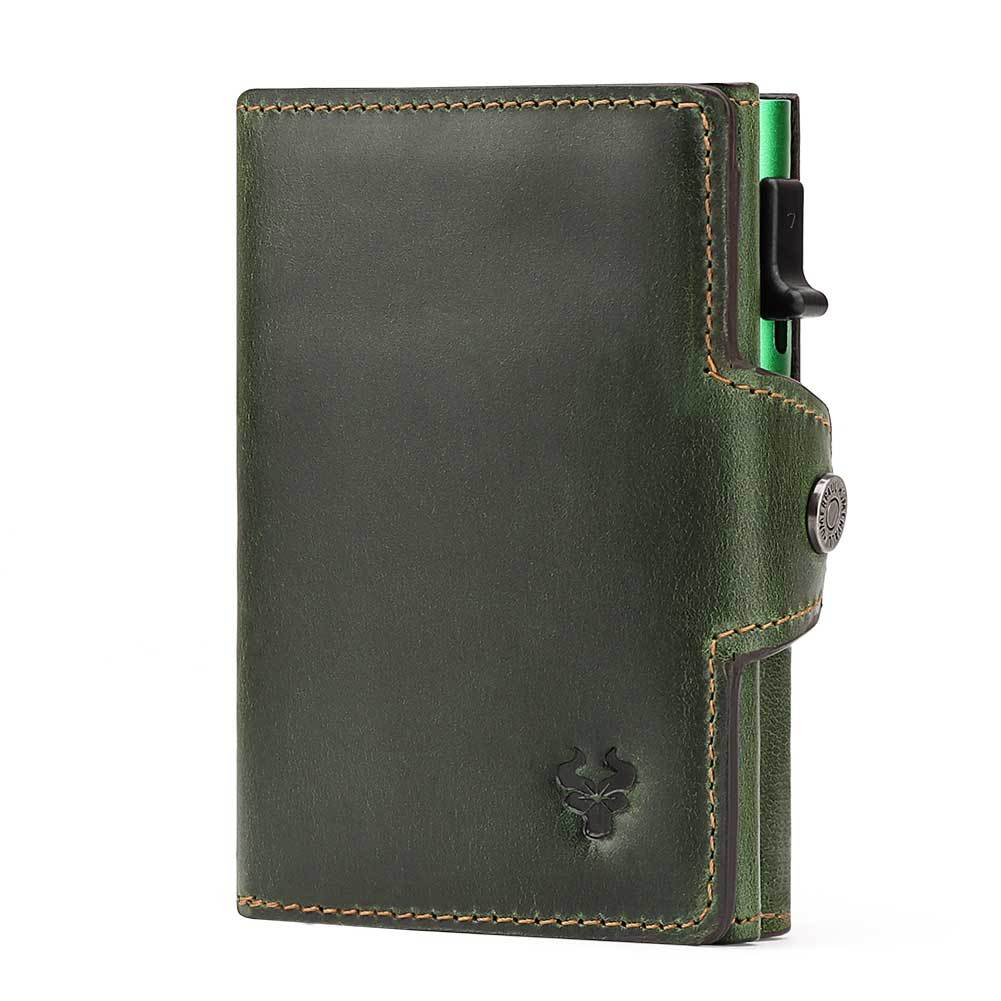 Crazy Horse Leather Pocket Automatic Delivery Card Holder