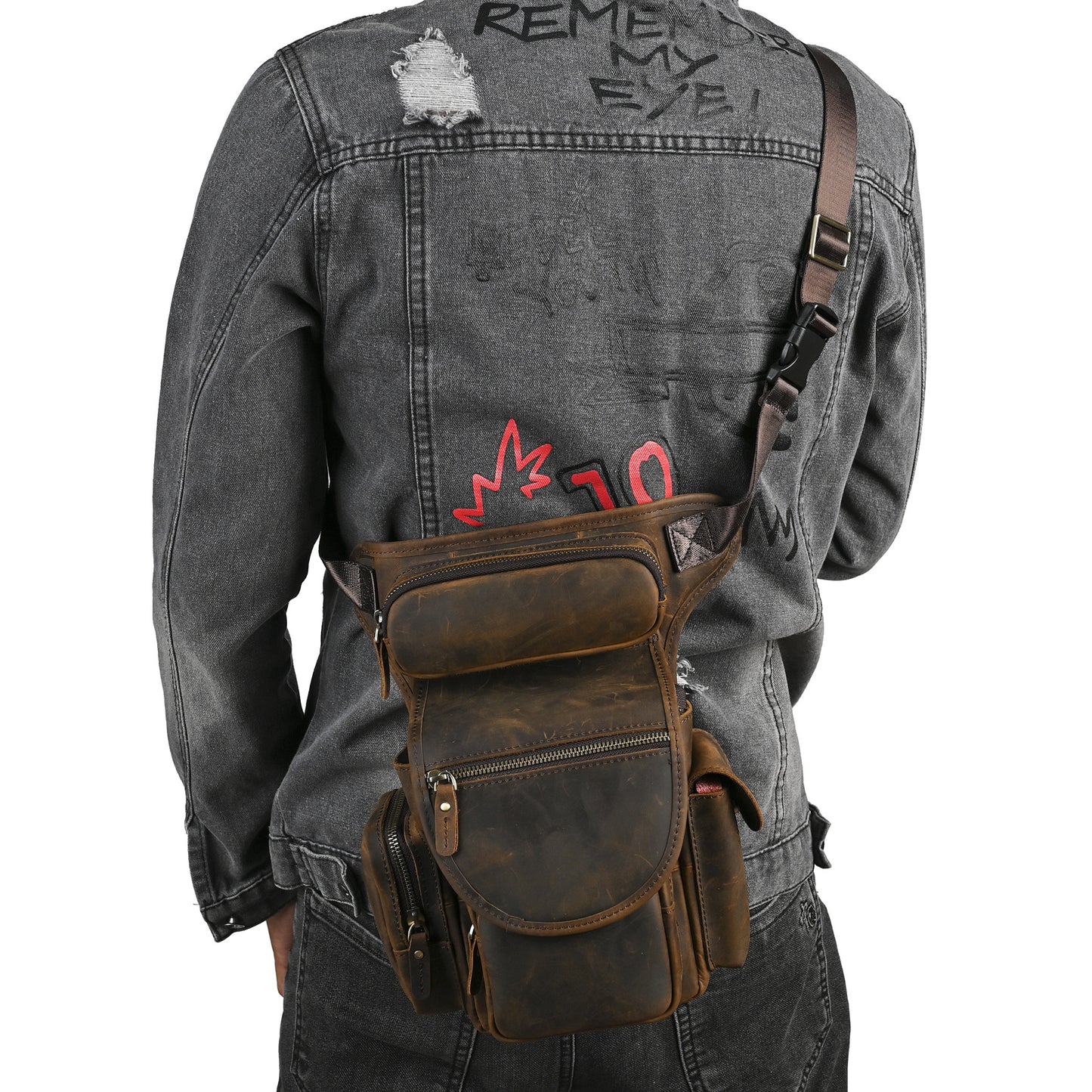 Men's Crazy Horse Leather Retro Large Capacity Trendy Bags