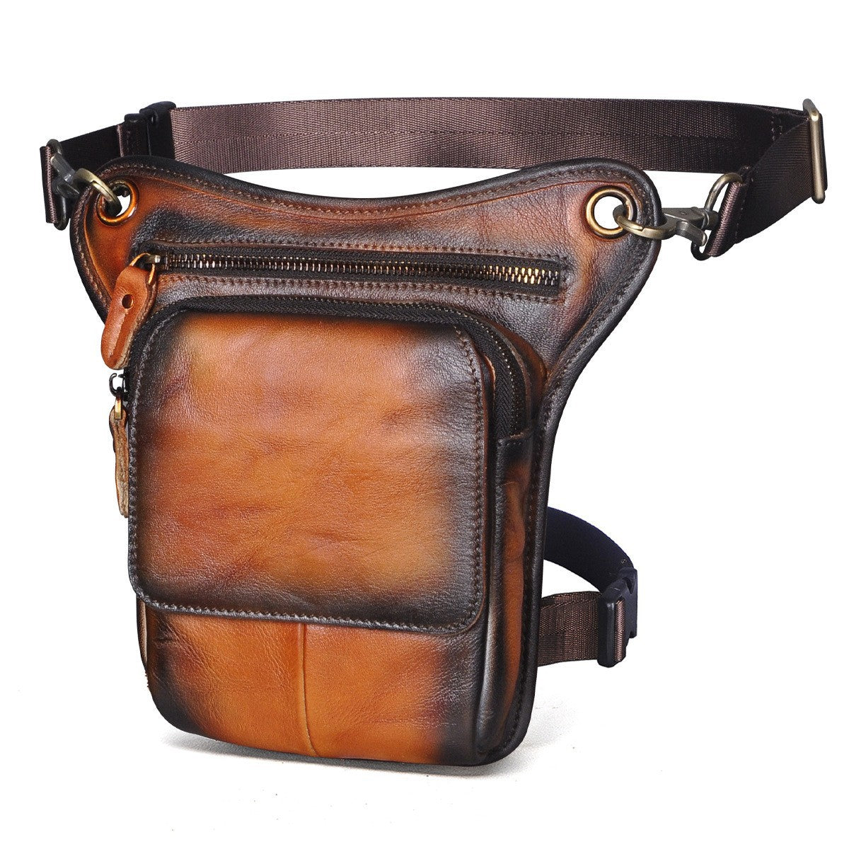 Men's Oil Waxed Leather Cowhide Euro Trendy Bags