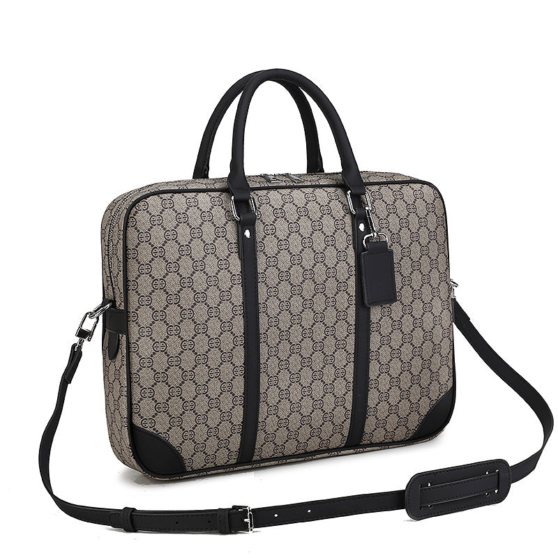 Men's Business Green Zipper Large Capacity File Men's Briefcases
