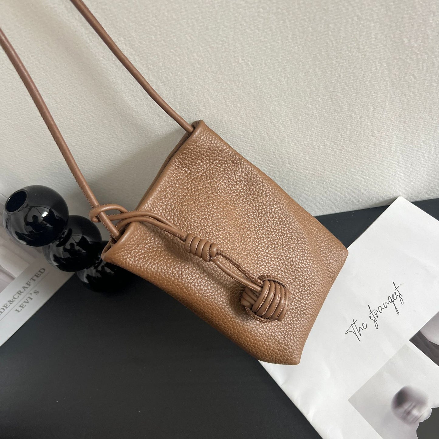 Women's Mini Vertical Mobile Litchi Pattern First Phone Bags