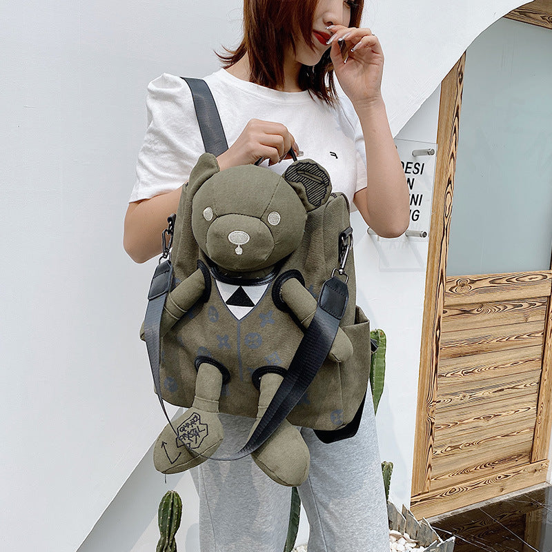 Mickey Canvas Female Leisure Large Capacity Backpacks