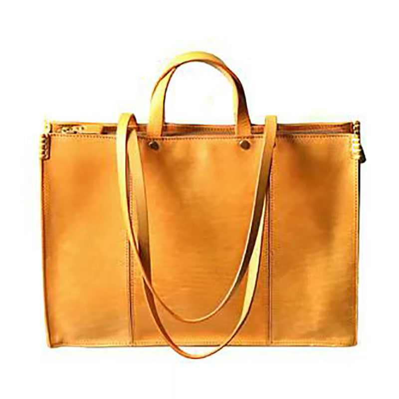 Women's Computer Vegetable Tanning Leather Large Capacity Fashion Shoulder Bags