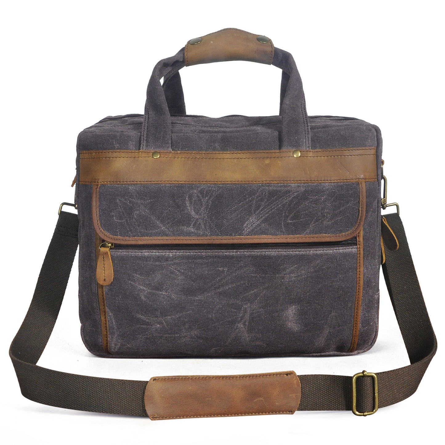 Men's Wax Cowhide Vintage Inch Business Official Men's Briefcases