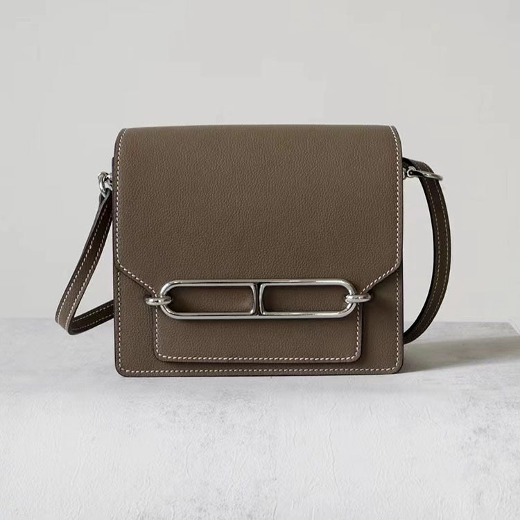 Women's Pig Nose Imported Cowhide Half Wax Shoulder Bags