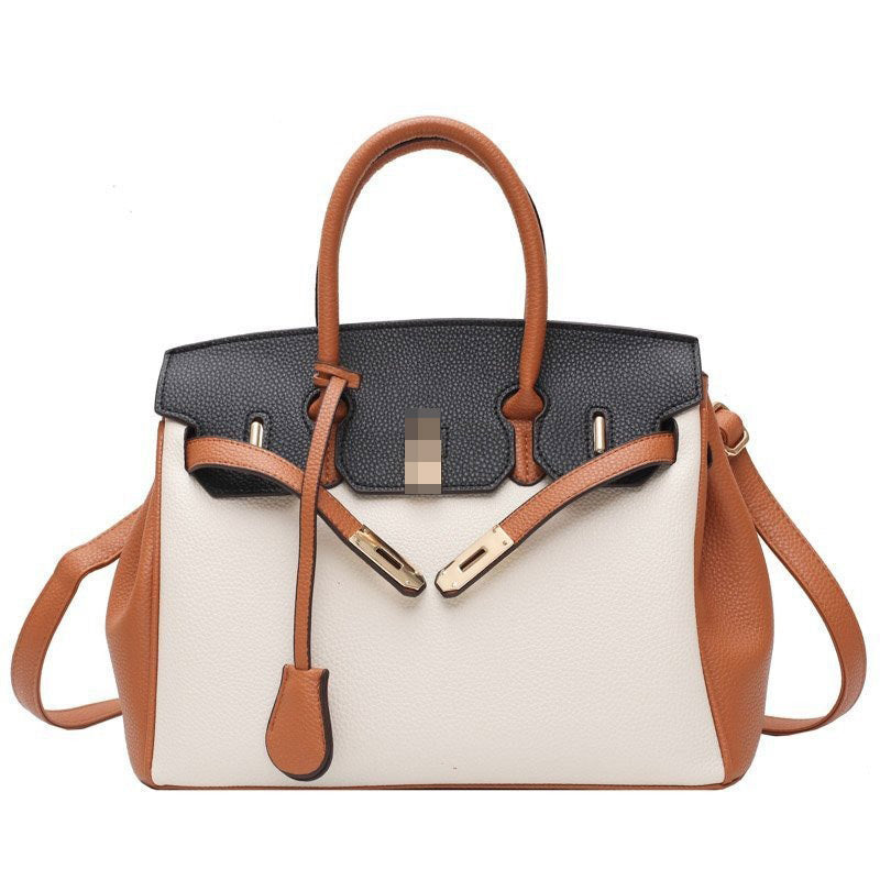 Platinum Kelly Large Capacity Lychee Pattern Shoulder Bags