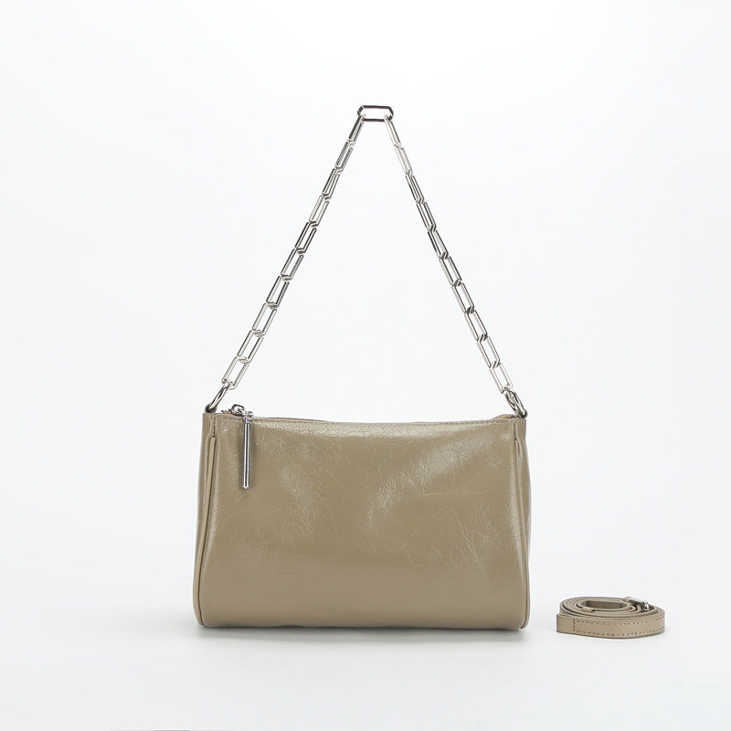 Women's Summer Leather Cylinder Chain Pillow Fashion Shoulder Bags