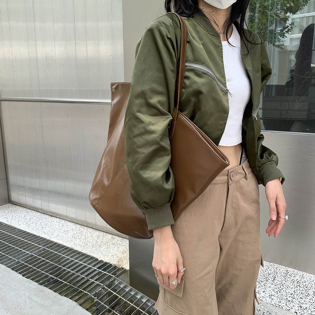 Women's Autumn Tide Fall Leather Pattern Texture Shoulder Bags
