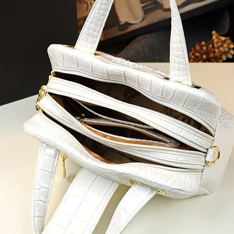 Women's Versatile Large Capacity Big Lace Alligator Backpacks