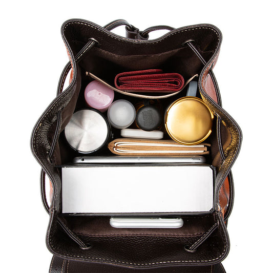 Women's Vintage Hand-rub Color Preppy Style First Backpacks