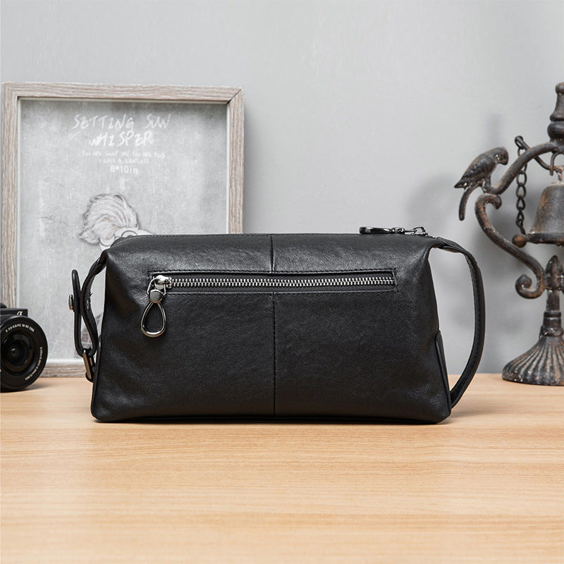 Men's Vegetable Tanning Leather Large Capacity Business Men's Handbags