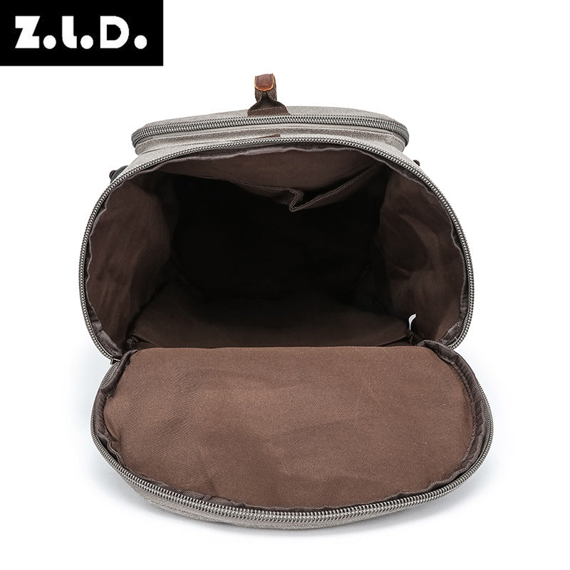 Retro Canvas Large Capacity Cylinder Unisex Backpacks