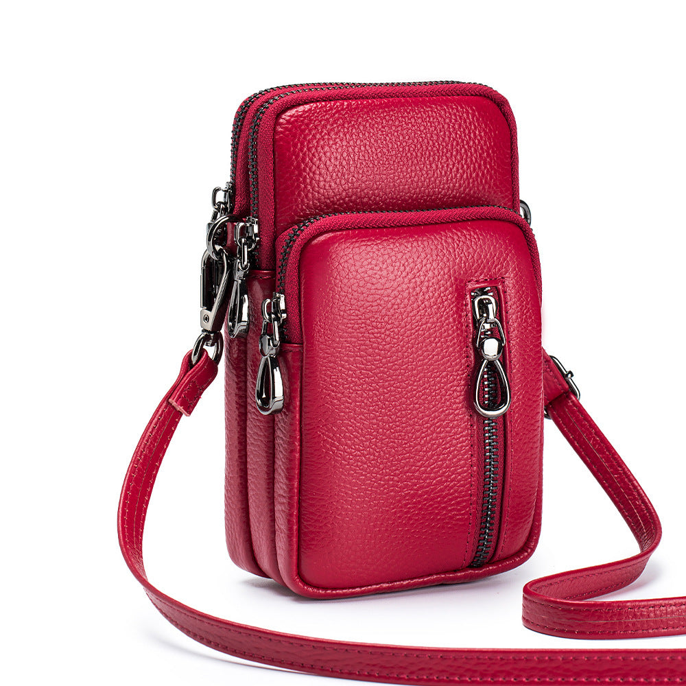 Women's Leather Fashion Trend Large Capacity Vertical Phone Bags