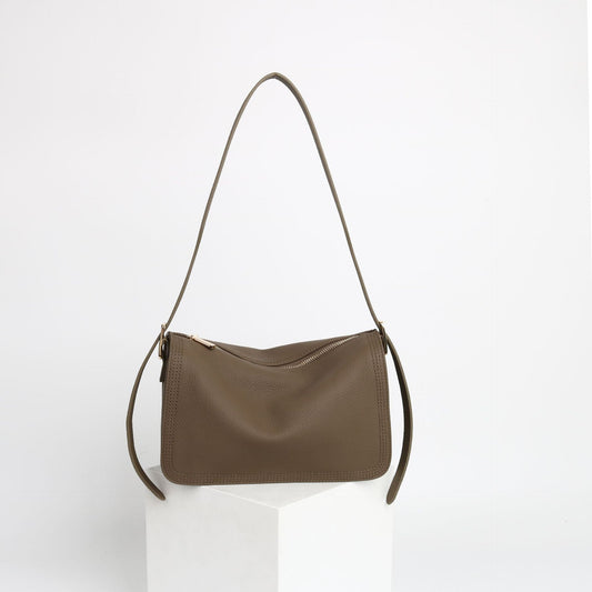 Women's Lychee Pattern First Layer Cowhide French Genuine Bags