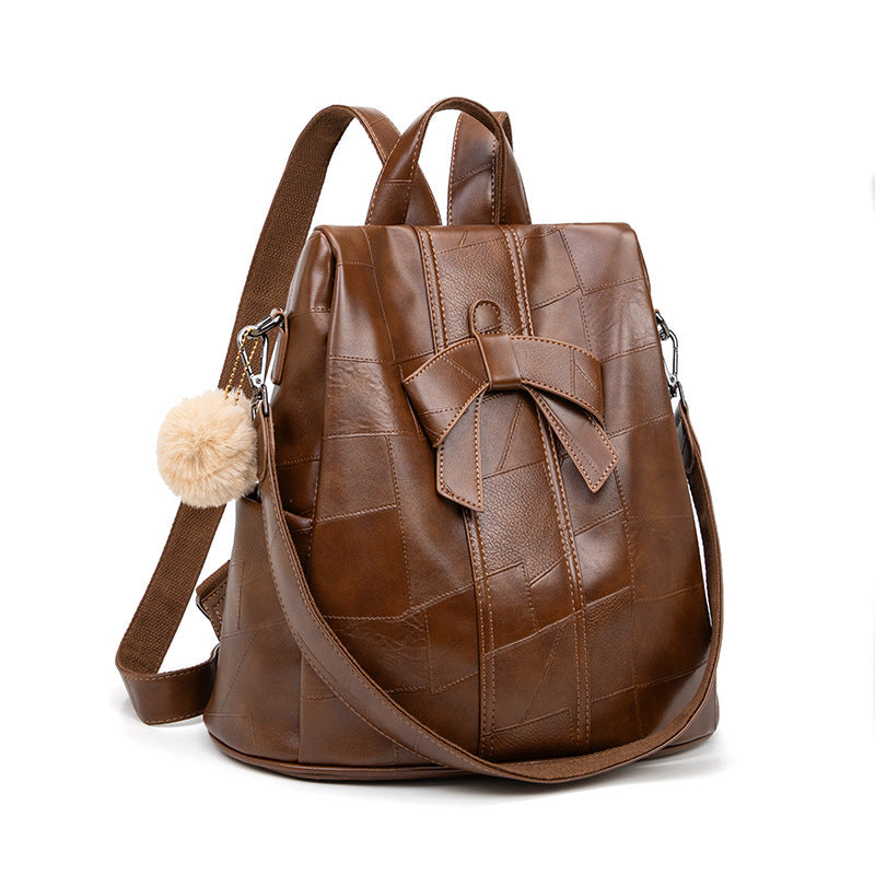 Women's Large Capacity Retro Fashion Versatile Soft Backpacks