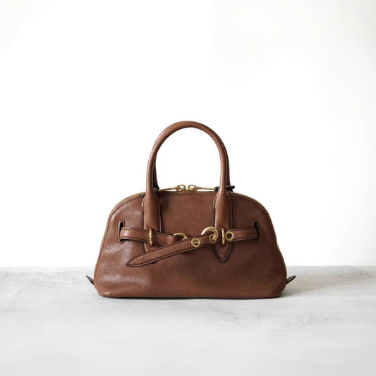 Spring Imported Vegetable Tanned Sheepskin Bowling Handbags