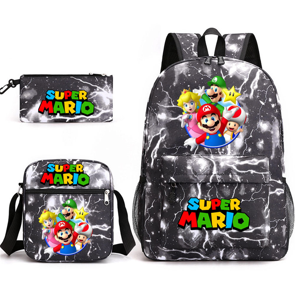 Game Mario Super Mary Three-piece Cartoon Middle School Students' Schoolbags