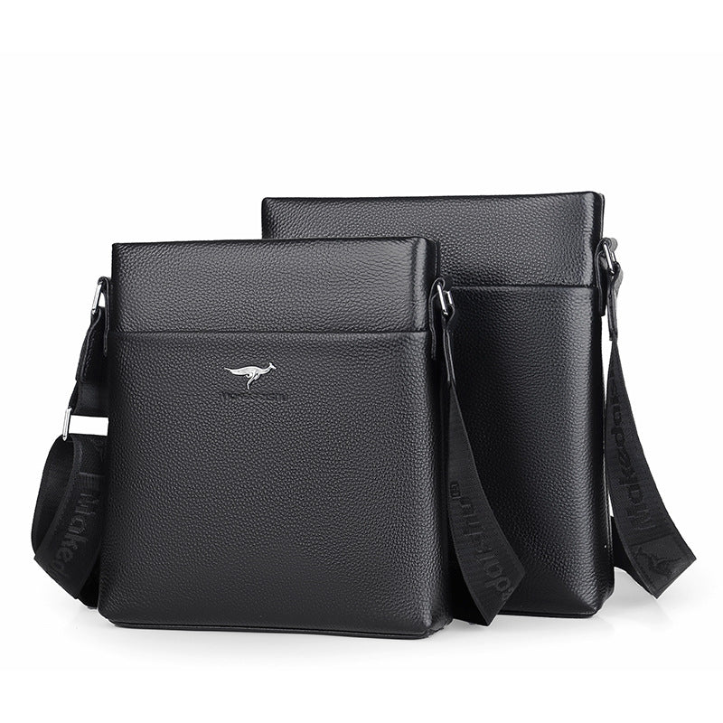 Men's Layer Cowhide Genuine Leather Business Trip Shoulder Bags