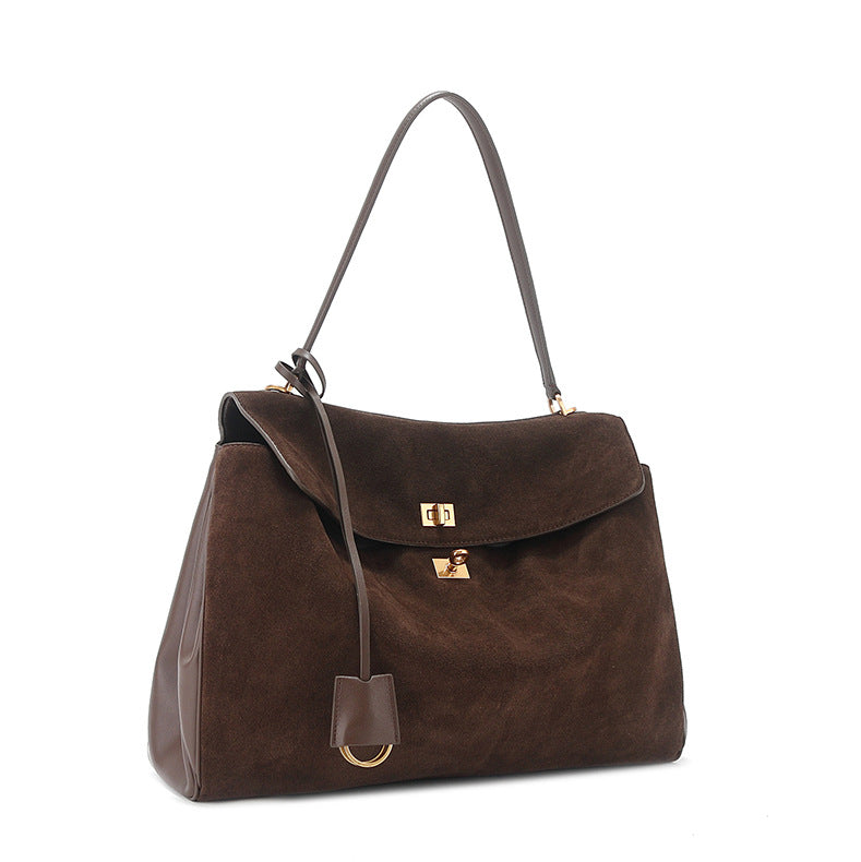 Suede Large Capacity Totes Loose Neutral Tote Bags