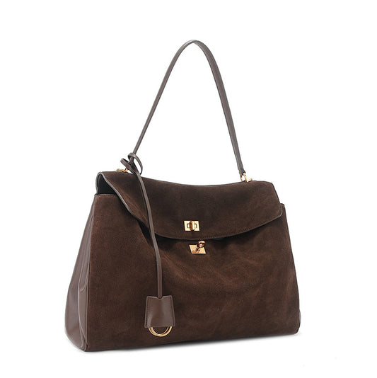 Suede Large Capacity Totes Loose Neutral Tote Bags