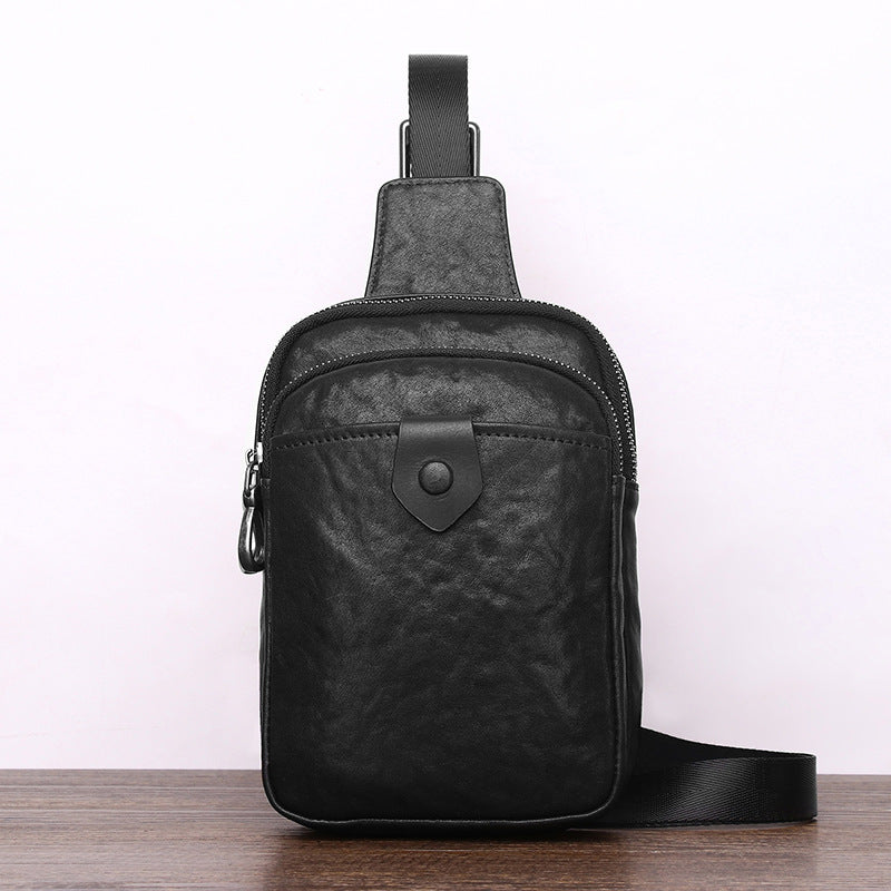 Men's Leather First Layer Cowhide Trendy Fashion Men's Chest Bags