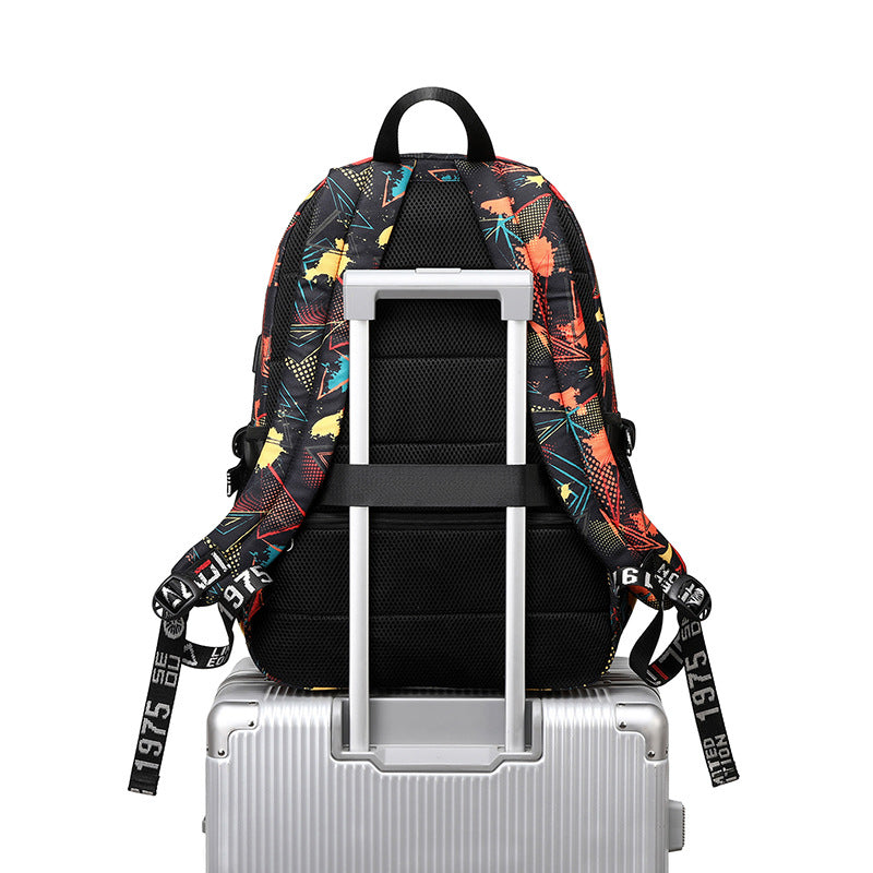 Men's Trendy Large Capacity Printed Medium Backpacks